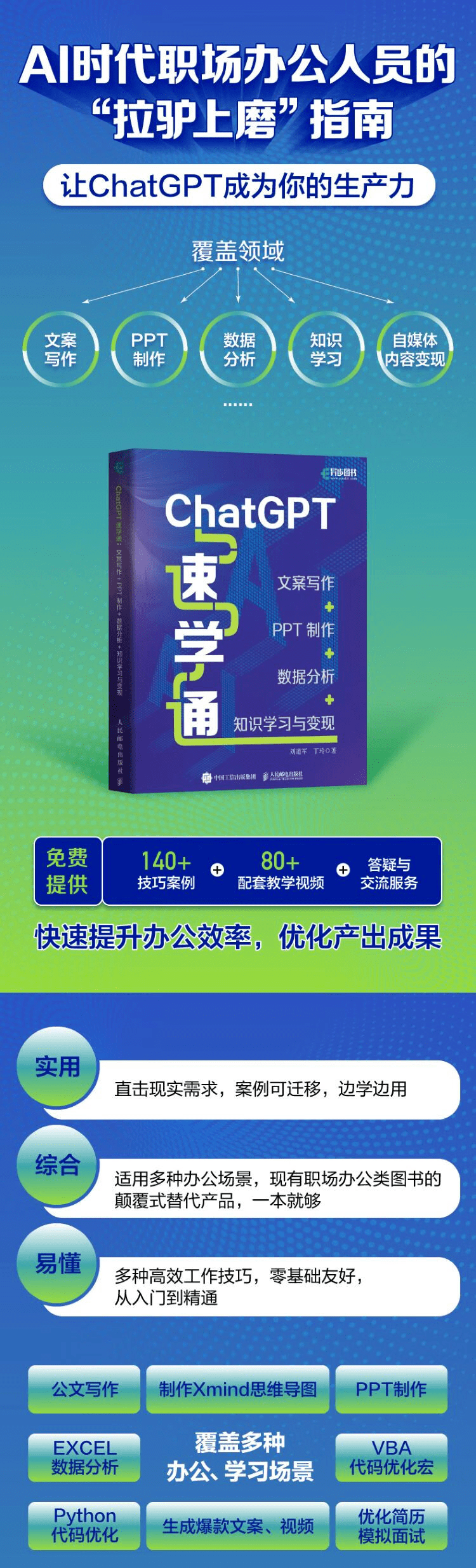 《ChatGPT速学通:文案写作+PPT制作+数据分析+知识学习与变现》