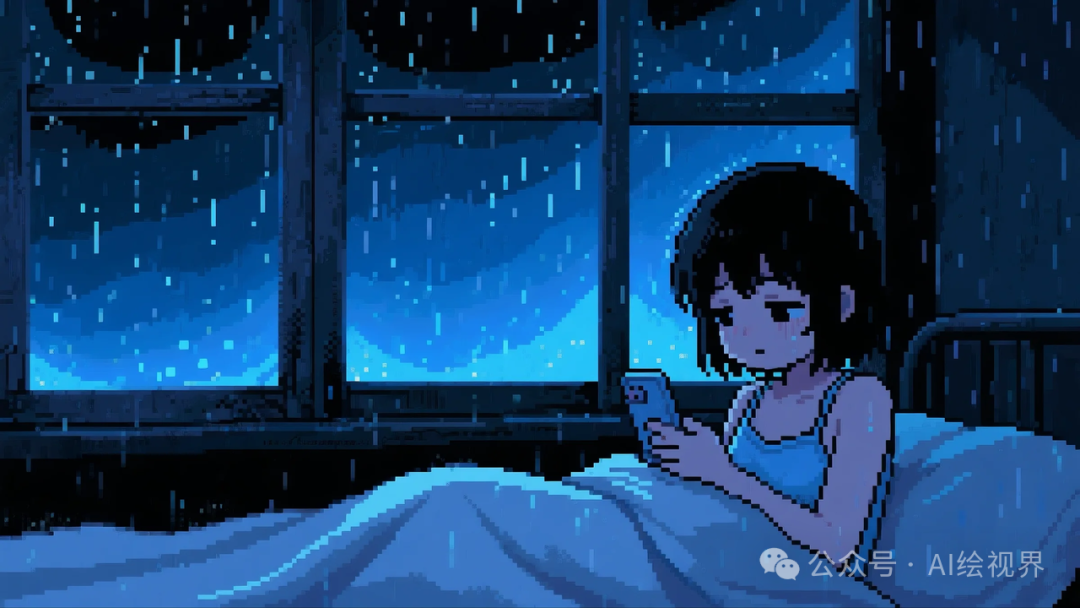 即梦AI 【像素风格】| 爆火的抑郁风像素插画怎么搞?照着输入,张张戳中泪点