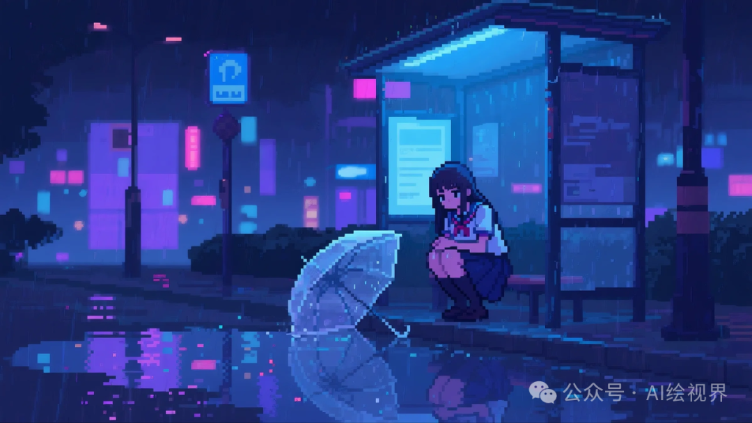 即梦AI 【像素风格】| 爆火的抑郁风像素插画怎么搞?照着输入,张张戳中泪点