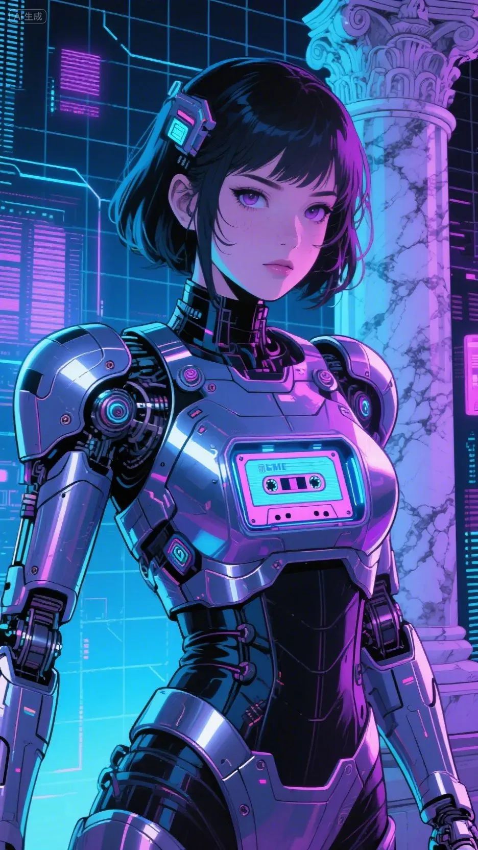 即梦AI画图教程:(一百一十七)蒸汽波复古漫画少女