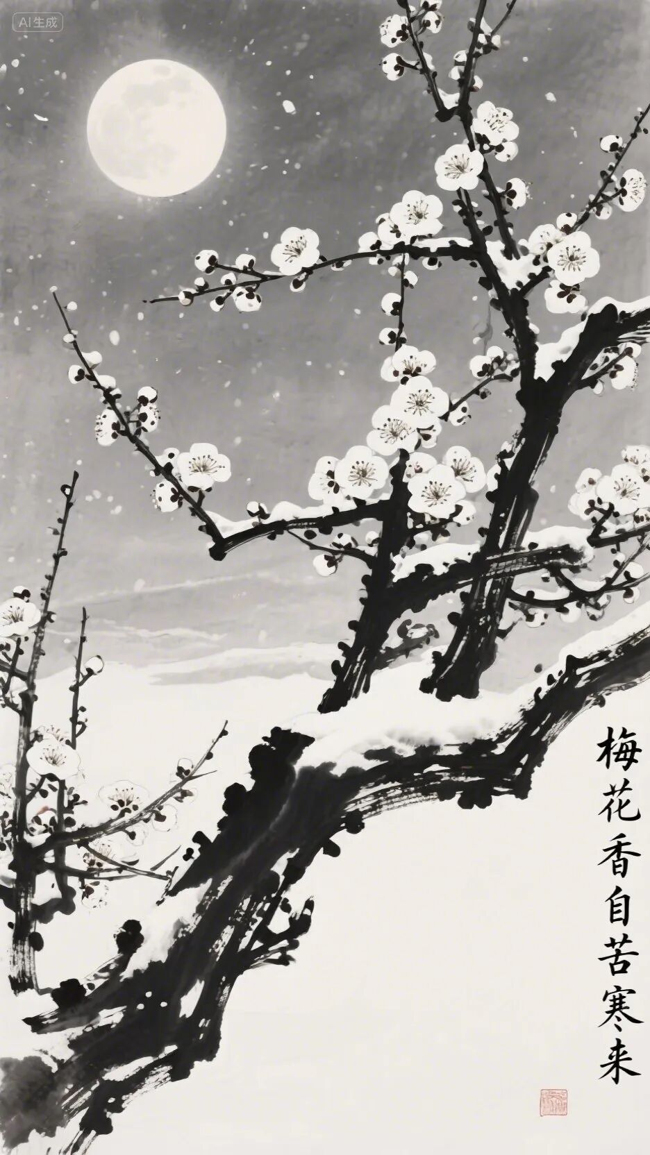 即梦AI画图教程:(一百二十七)梅花绘画创作指南