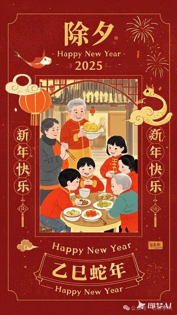 AI绘图春节祝贺海报(附提示词)