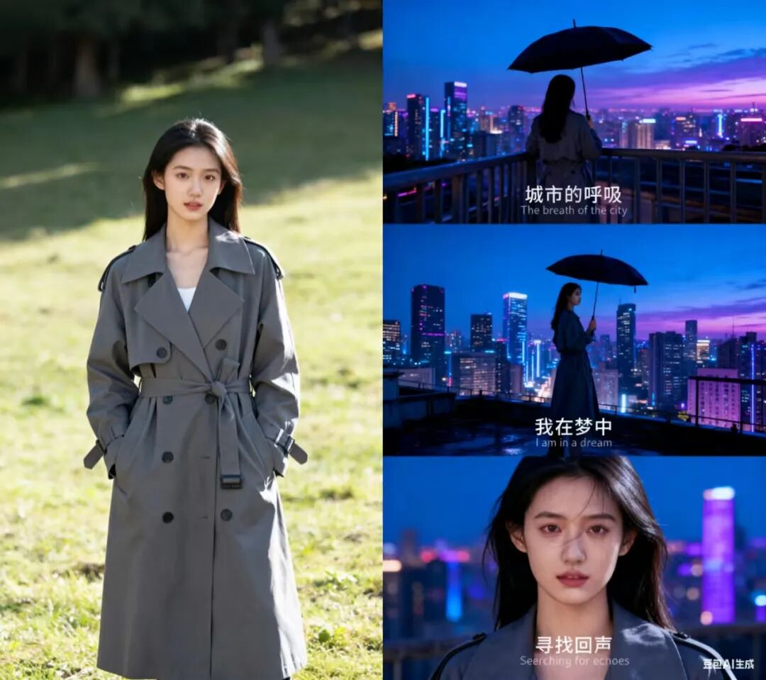 豆包P图!一键生成三宫格电影感写真(附提示词)