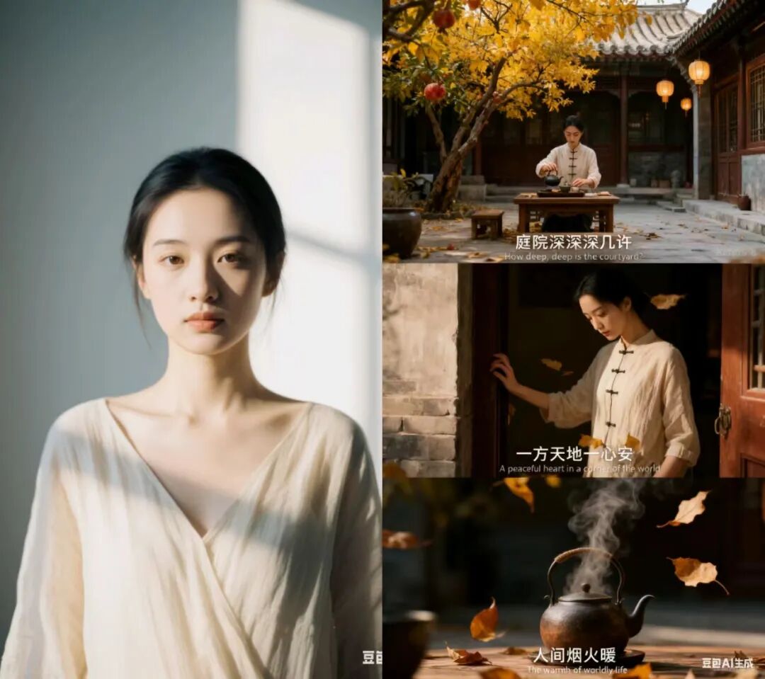 豆包P图!一键生成三宫格电影感写真(附提示词)