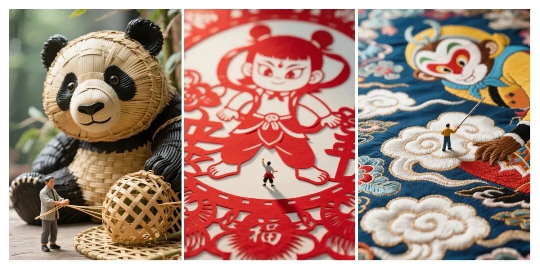 太酷了!用AI打造非遗微缩世界,巨大工艺与小人反差拉满