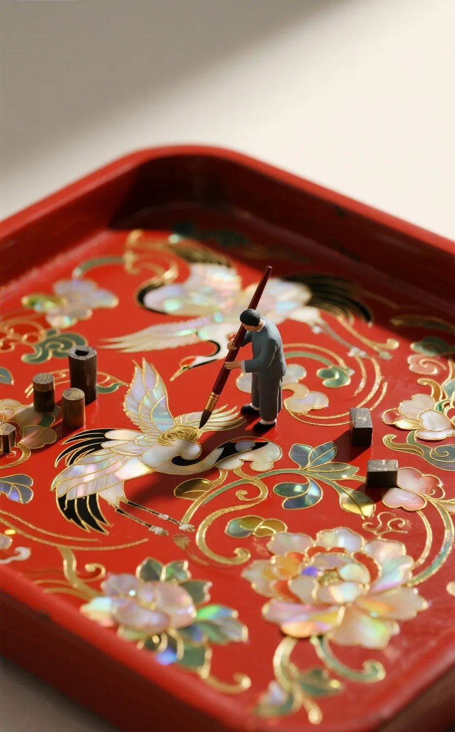 太酷了!用AI打造非遗微缩世界,巨大工艺与小人反差拉满