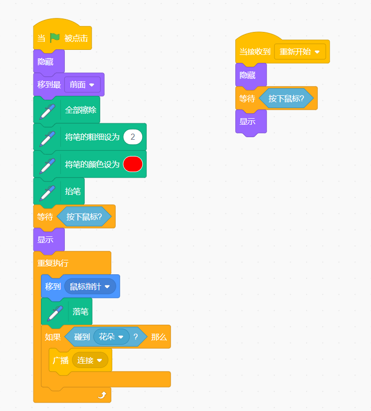 Scratch-一笔清桃花(创意编程)