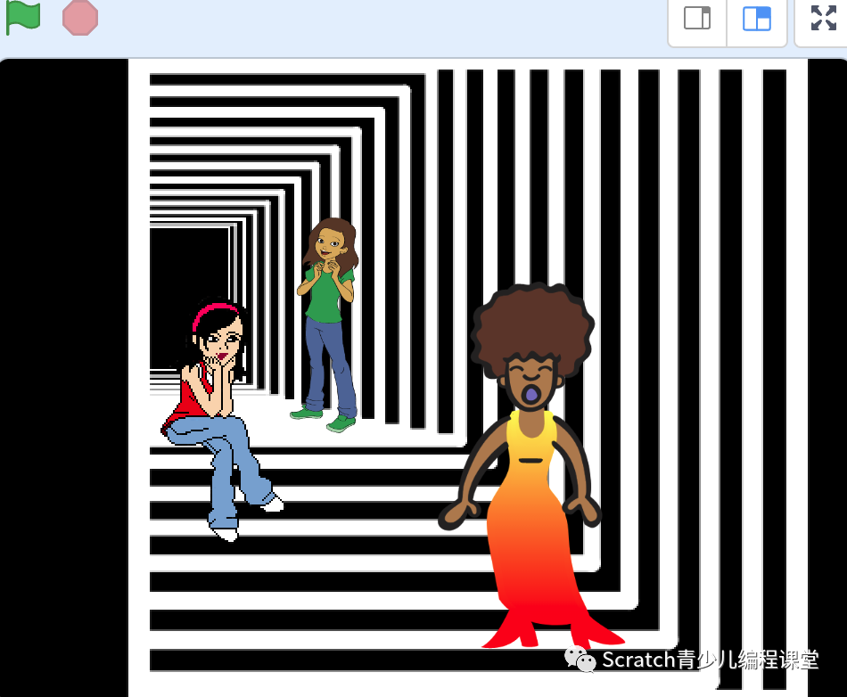 scratch(图形化编程工具)制作透视效果!