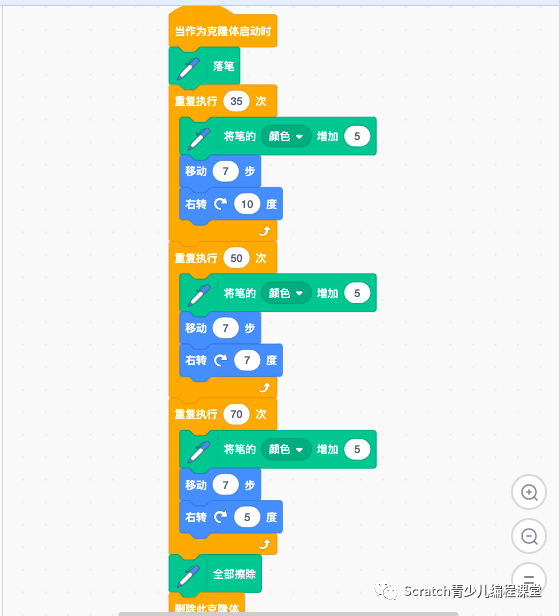优秀课程案例:使用Scratch绘制旋转冲击波!