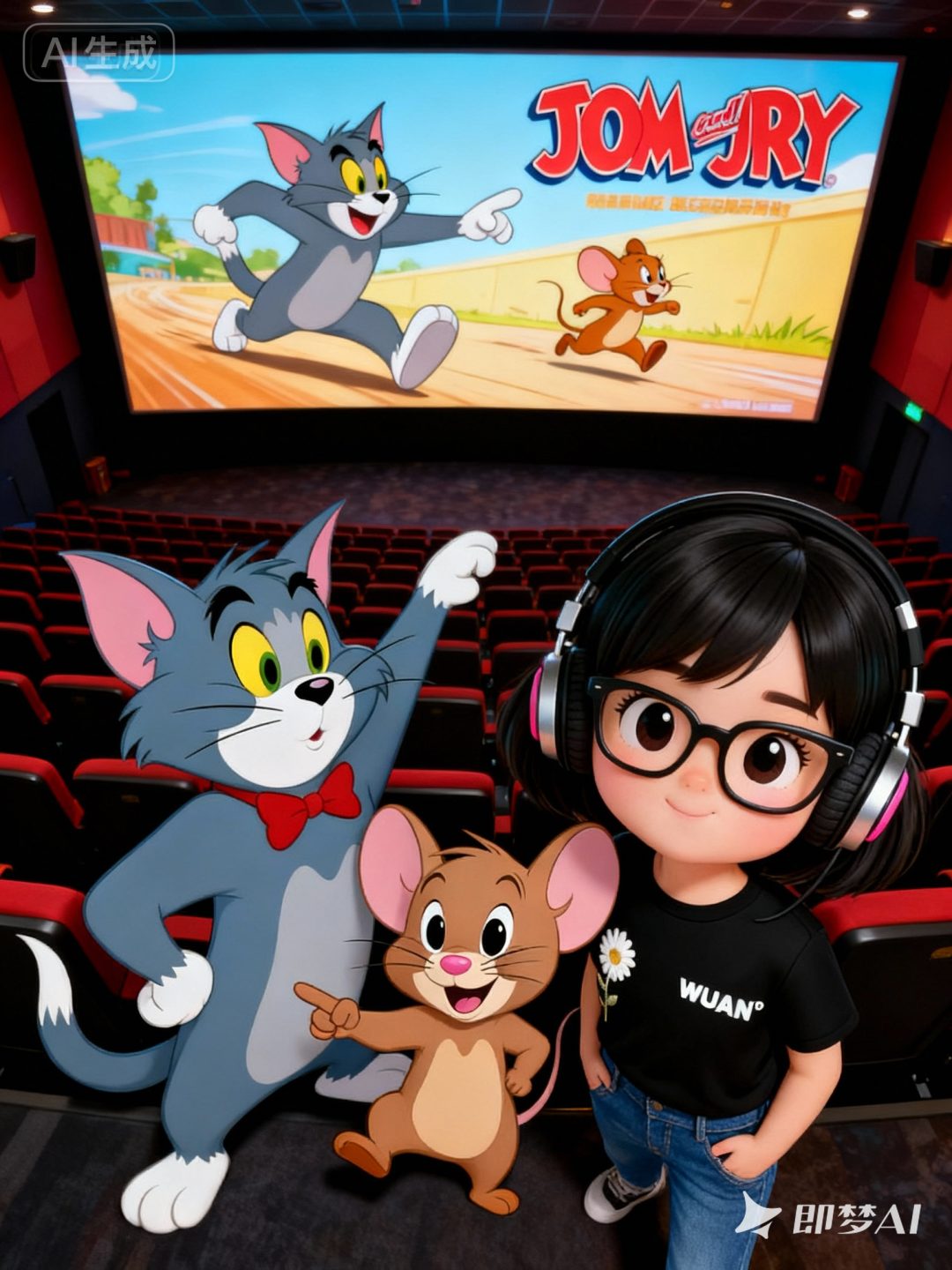 2步学会,即梦AI生成《疯狂动物城2》电影院合影(附提示词)