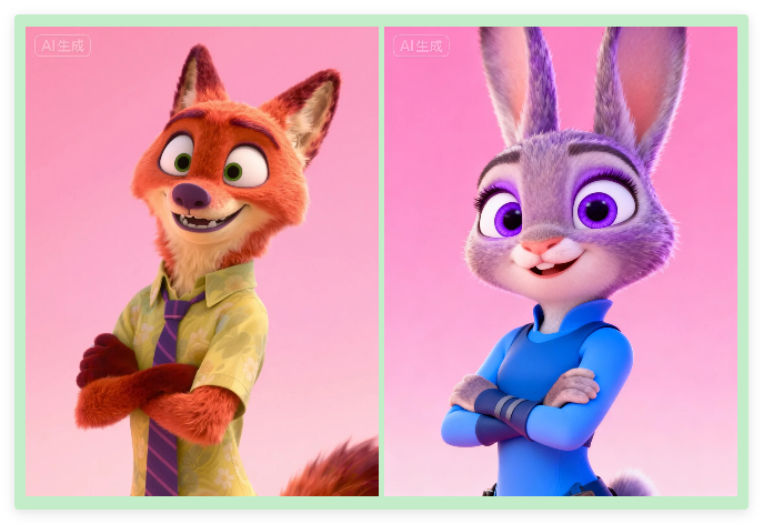 2步学会,即梦AI生成《疯狂动物城2》电影院合影(附提示词)