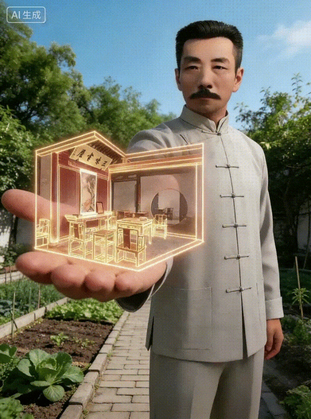 太简单了!用豆包 +即梦AI 2张图+1句话 60秒制作全息影像,手把手带你!(附提示词)