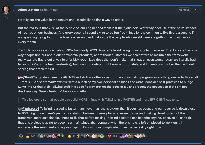 Tailwind差点被AI干掉,刚被AI逼到裁员,Google就带着钱来了。