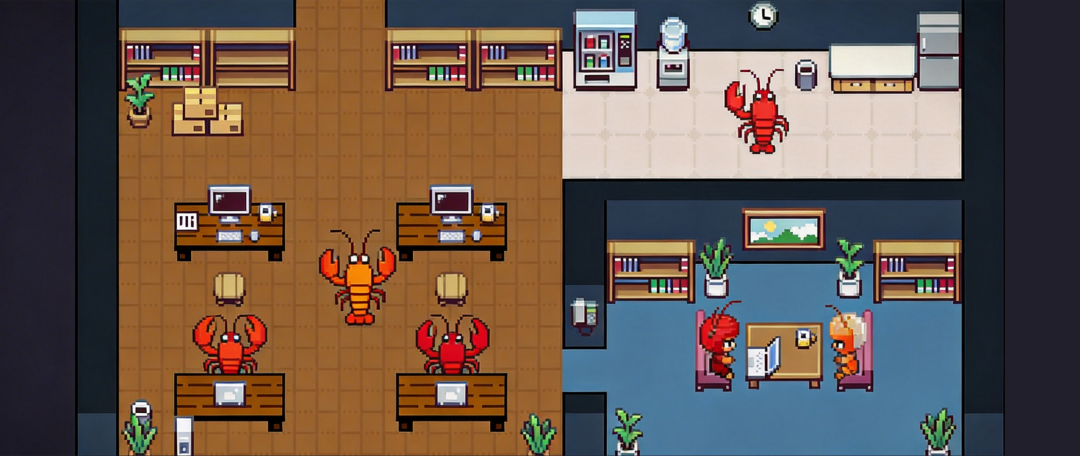 我花2美金给龙虾盖了个办公室,监控它在干什么,图块集免费送给大家。