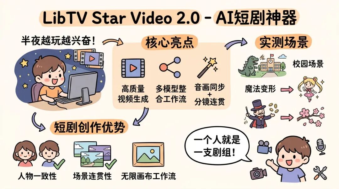 实测 LibTV 新模型 Star Video 2.0,短剧创作者的私人好莱坞来了!