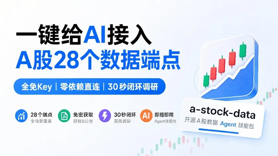 开源免费!一键给Agent接入A股28个「全场景数据端点」