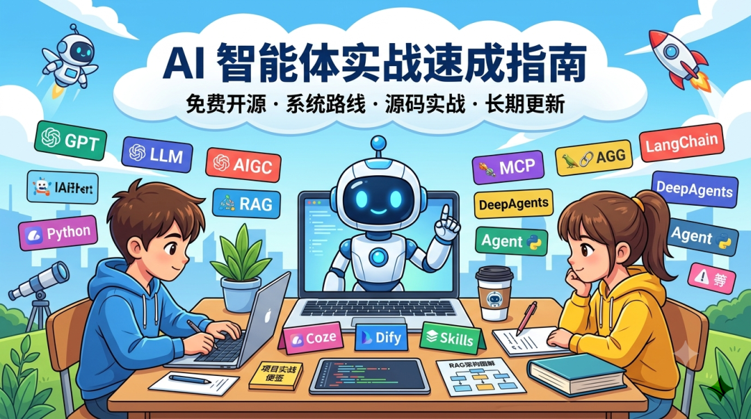 2.4k Star!全网最系统的 AI Agent 实战教程,教程源码面试全打包