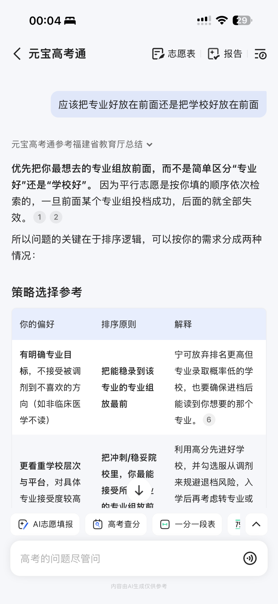 今年AI填高考志愿已经卷到能看MBTI,食堂和校区宿舍了