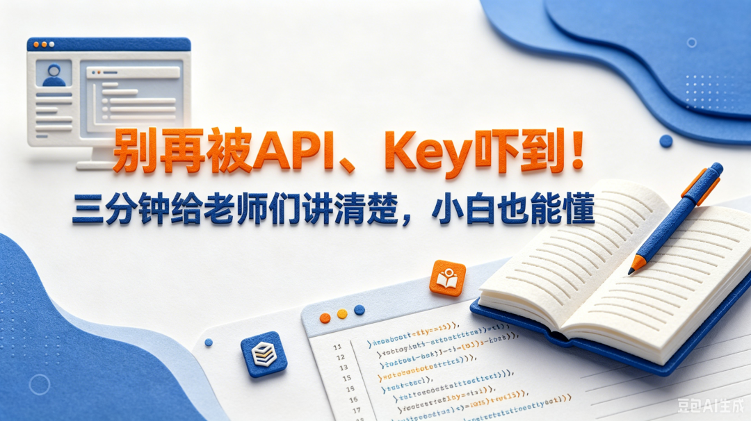 别再被API 、Key吓到!三分钟给老师们讲清楚,小白也能懂