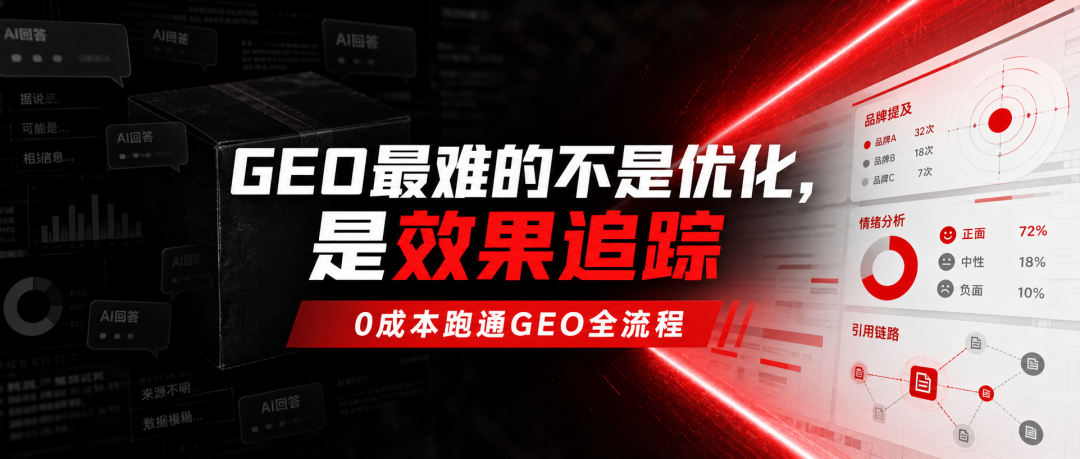 GEO最难的不是优化,是效果追踪,教你0成本跑通GEO全流程