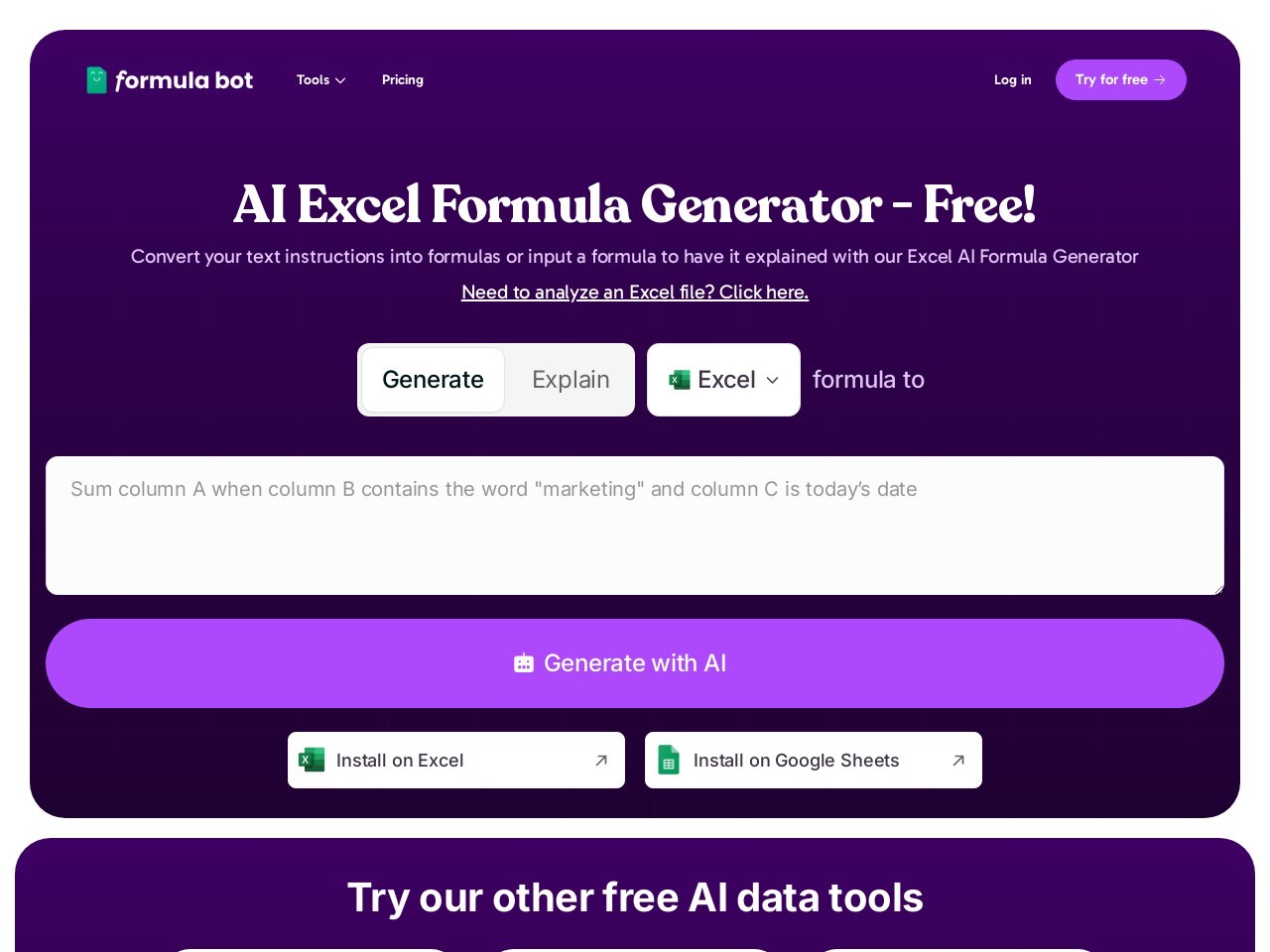 ExcelFormulaBot