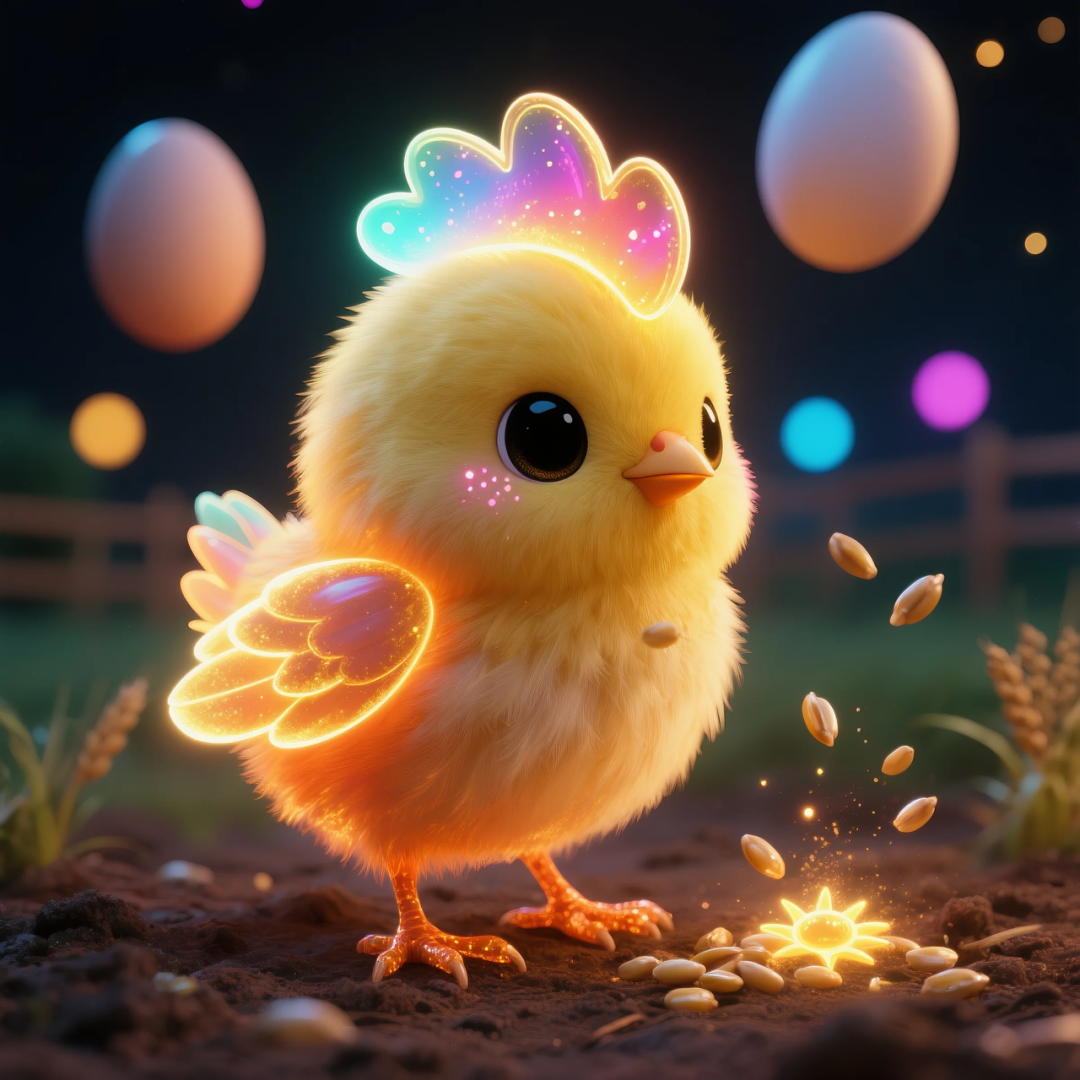 即梦AI 【动物】| 赛博风发光动物，又萌又可爱，附提示词