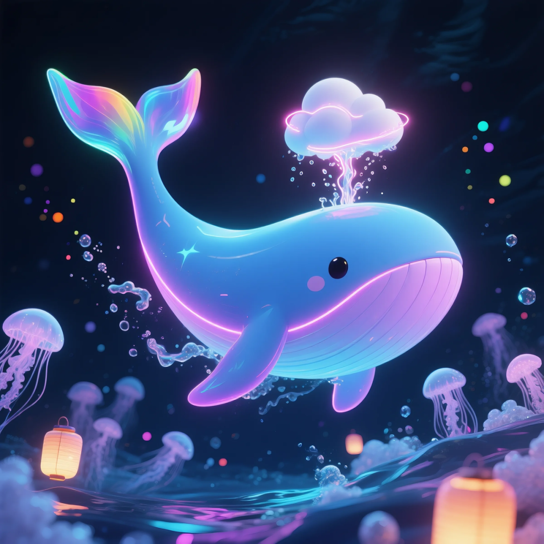 即梦AI 【动物】| 赛博风发光动物，又萌又可爱，附提示词