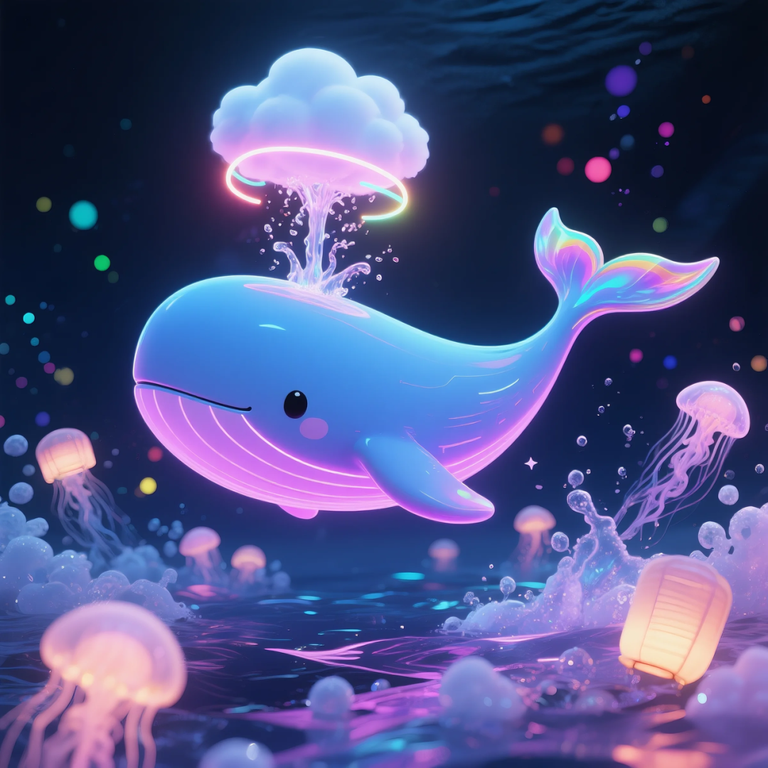 即梦AI 【动物】| 赛博风发光动物，又萌又可爱，附提示词