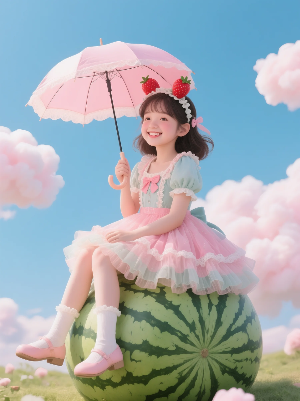 即梦AI 【水果】【西瓜】| 夏日里西瓜上的童趣，附提示词