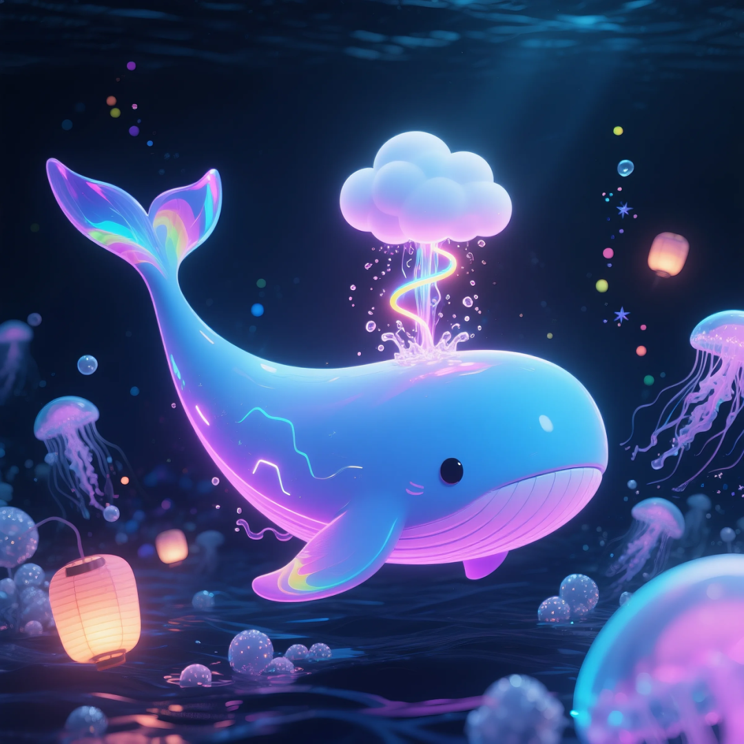 即梦AI 【动物】| 赛博风发光动物，又萌又可爱，附提示词