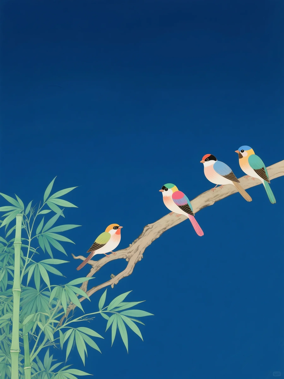 即梦AI 【插画设计】【动物】| 治愈的小鸟，附提示词