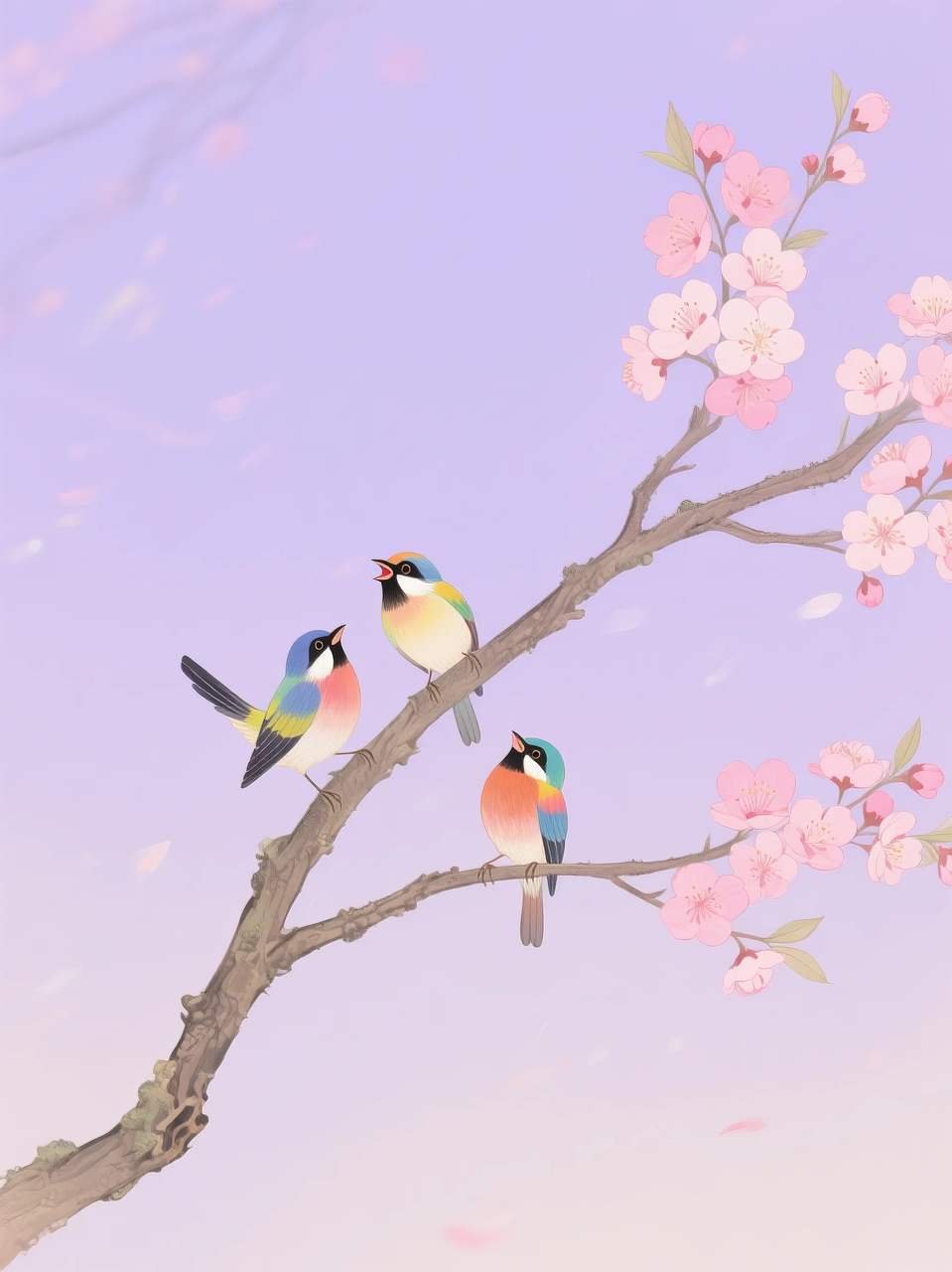 即梦AI 【插画设计】【动物】| 治愈的小鸟，附提示词