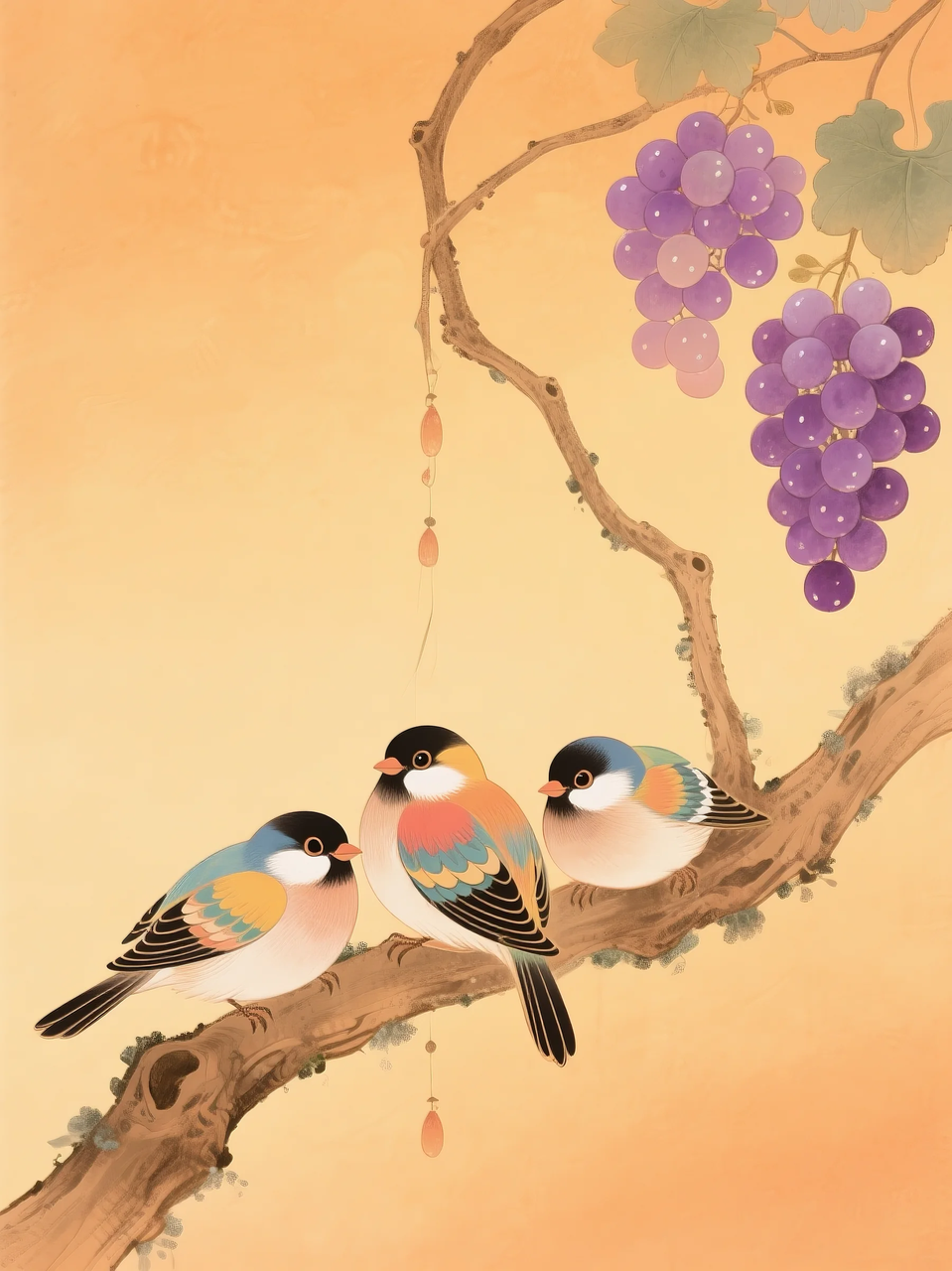 即梦AI 【插画设计】【动物】| 治愈的小鸟，附提示词