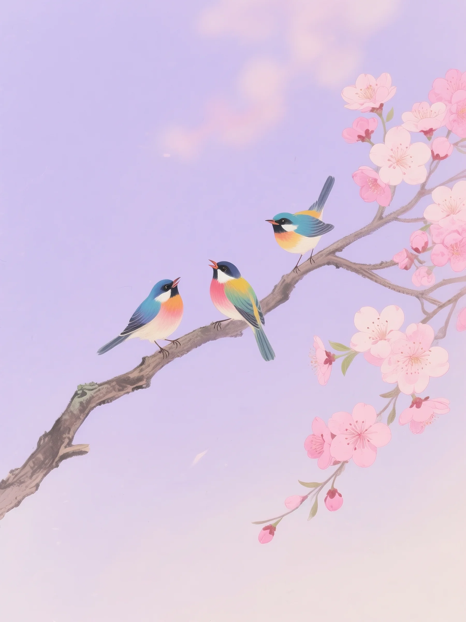 即梦AI 【插画设计】【动物】| 治愈的小鸟，附提示词