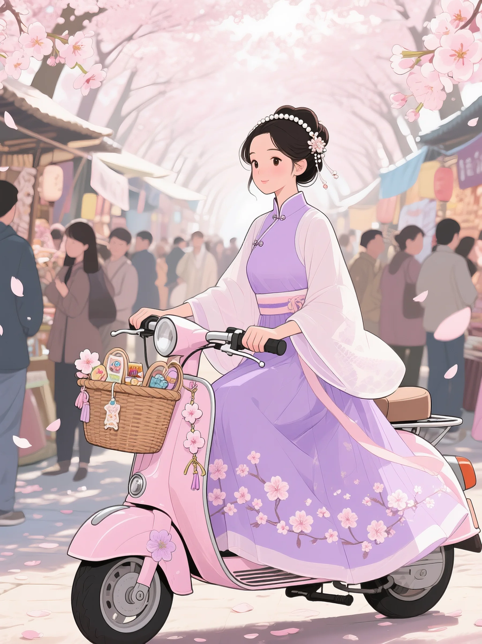 即梦AI 【二次元动漫】| 美女与机车，可爱治愈系风格，附提示词