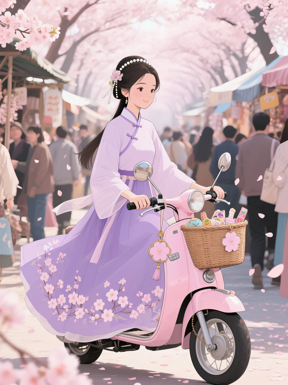 即梦AI 【二次元动漫】| 美女与机车，可爱治愈系风格，附提示词