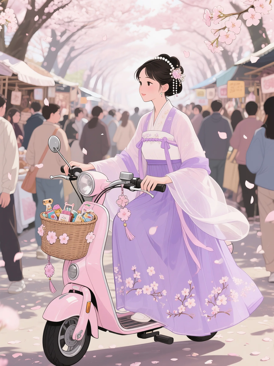 即梦AI 【二次元动漫】| 美女与机车，可爱治愈系风格，附提示词