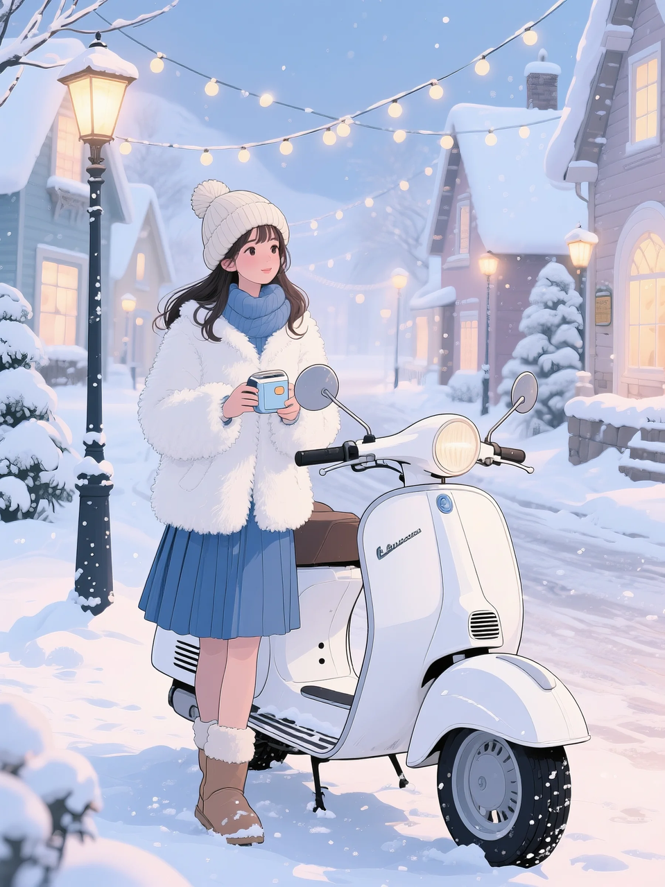 即梦AI 【二次元动漫】| 美女与机车，可爱治愈系风格，附提示词