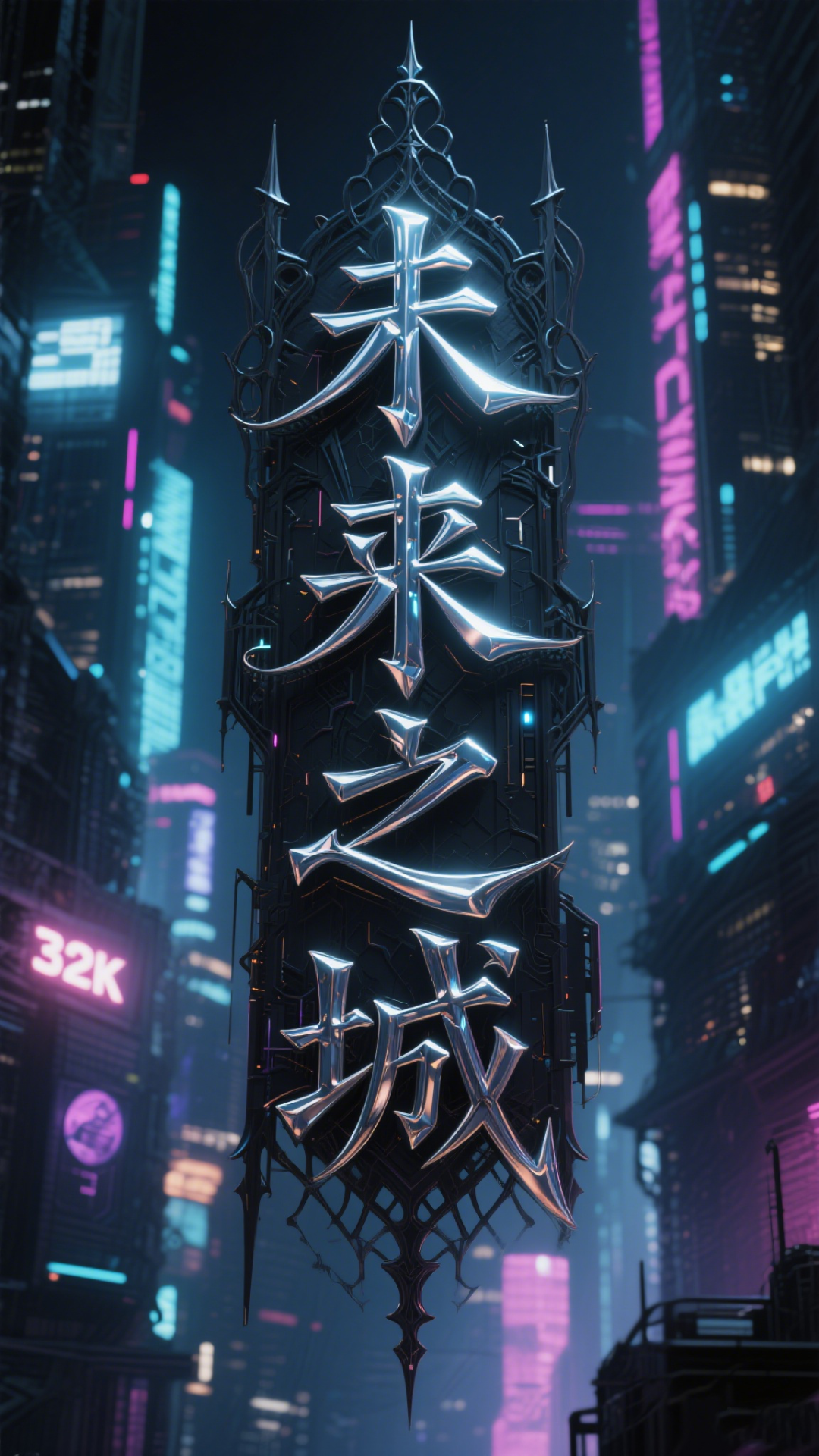 即梦3.0风格各异的字体设计：从印章到赛博哥特的精彩呈现！（示例图片+提示词）