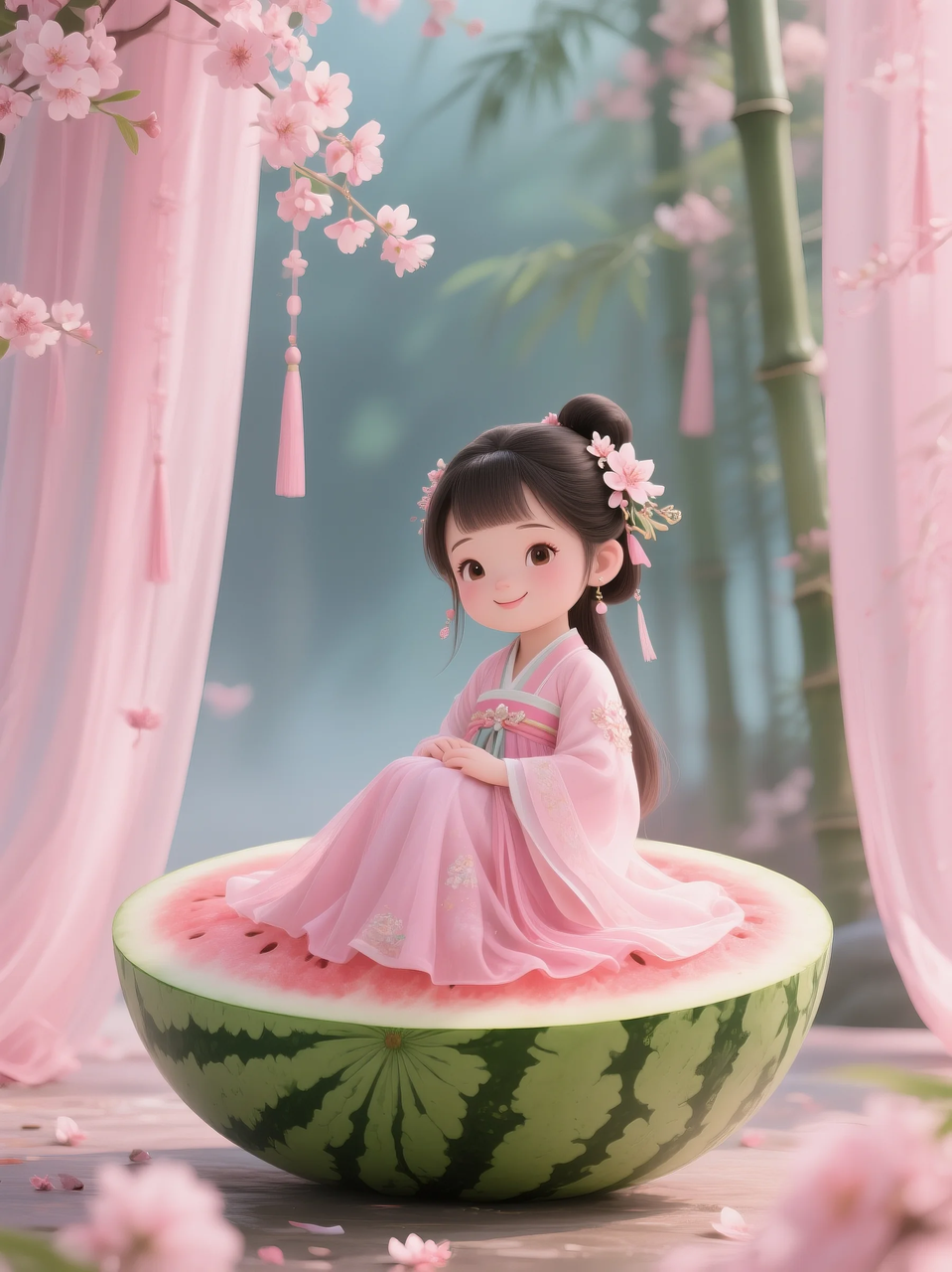 即梦AI 【水果】【西瓜】| 夏日里西瓜上的童趣，附提示词