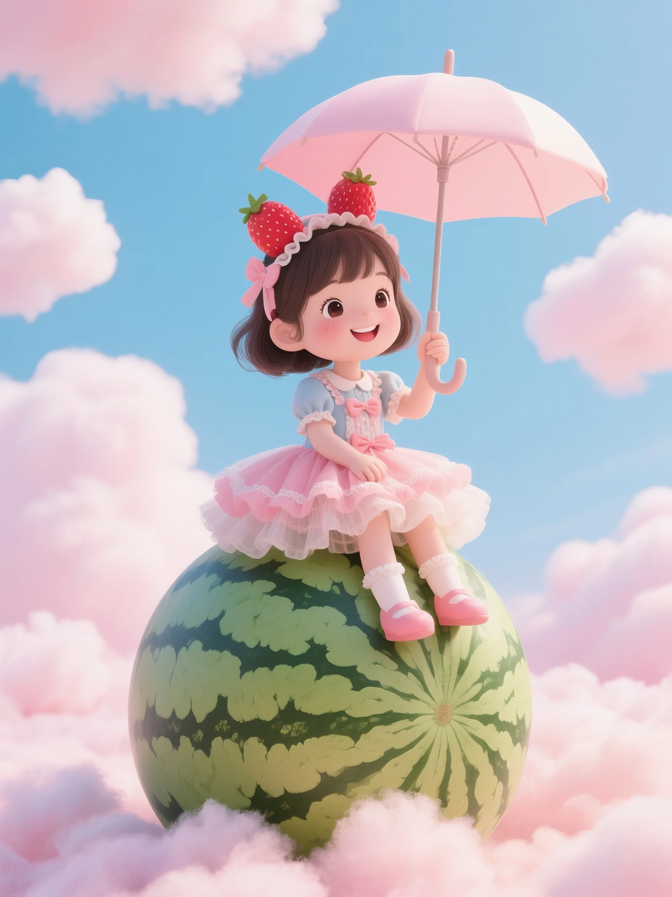 即梦AI 【水果】【西瓜】| 夏日里西瓜上的童趣，附提示词