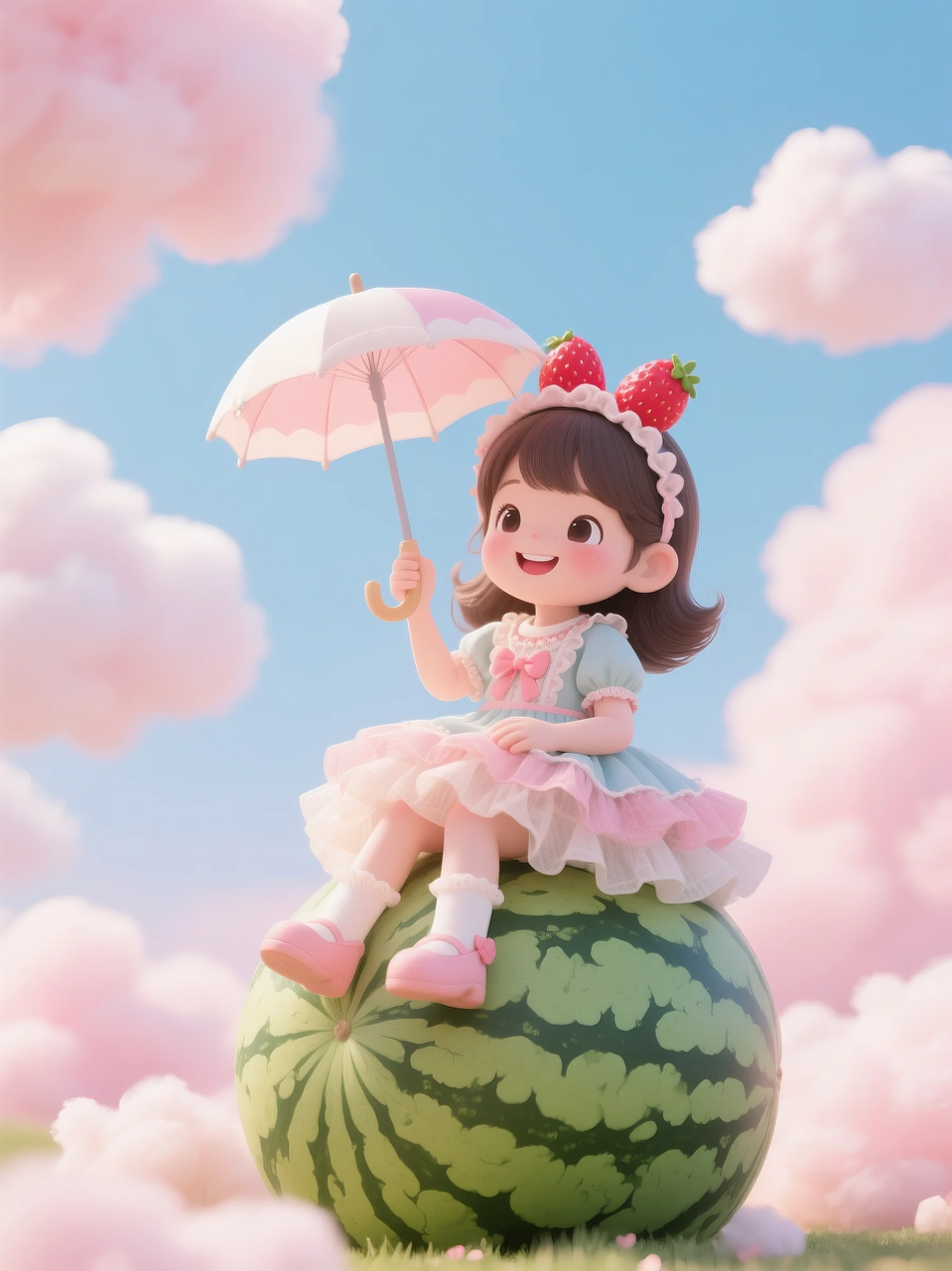 即梦AI 【水果】【西瓜】| 夏日里西瓜上的童趣，附提示词