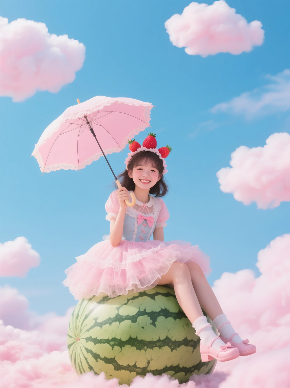 即梦AI 【水果】【西瓜】| 夏日里西瓜上的童趣，附提示词