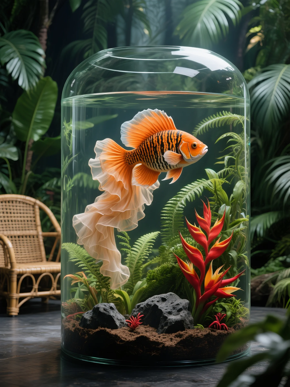 即梦AI 【动物】【鱼】| 这么绚丽的孔雀鱼谁不喜欢!  附提示词。