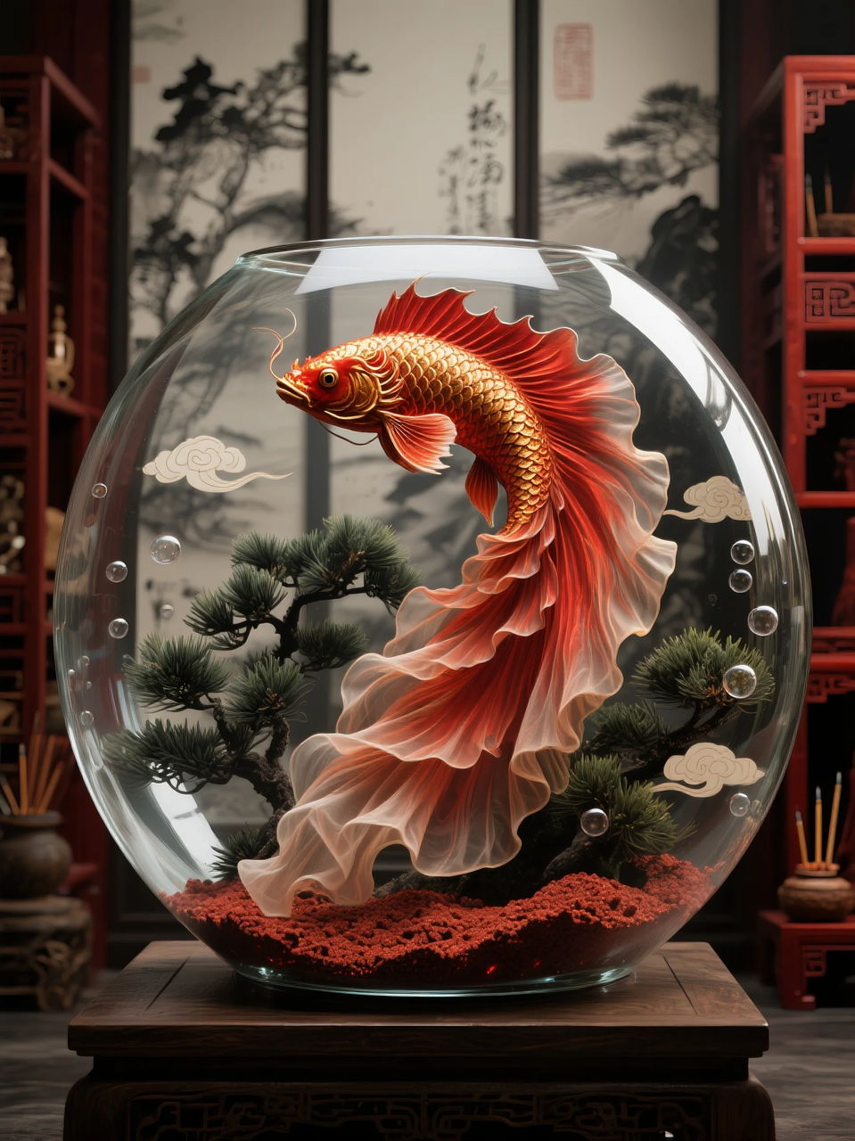 即梦AI 【动物】【鱼】| 这么绚丽的孔雀鱼谁不喜欢!  附提示词。