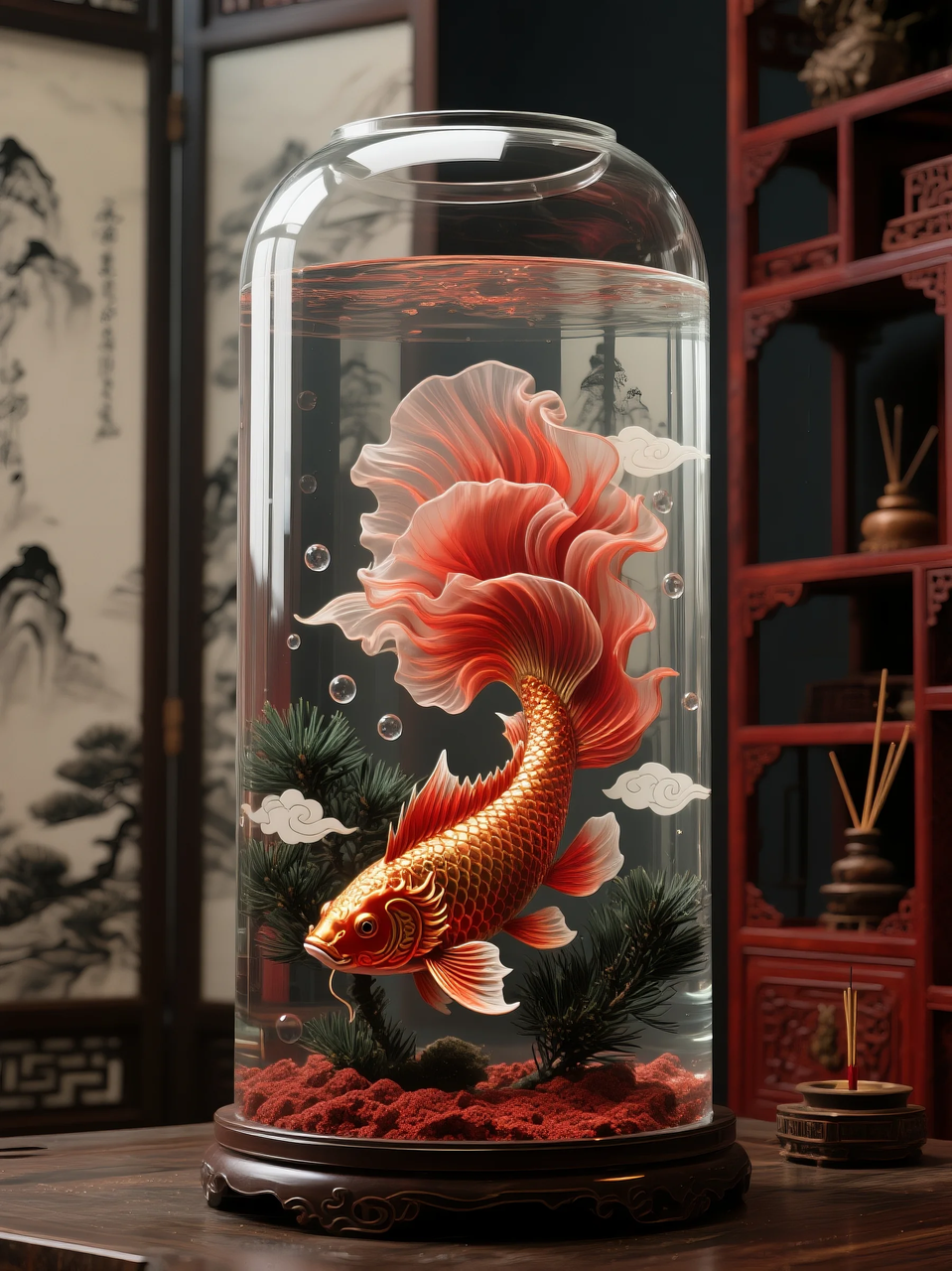 即梦AI 【动物】【鱼】| 这么绚丽的孔雀鱼谁不喜欢!  附提示词。