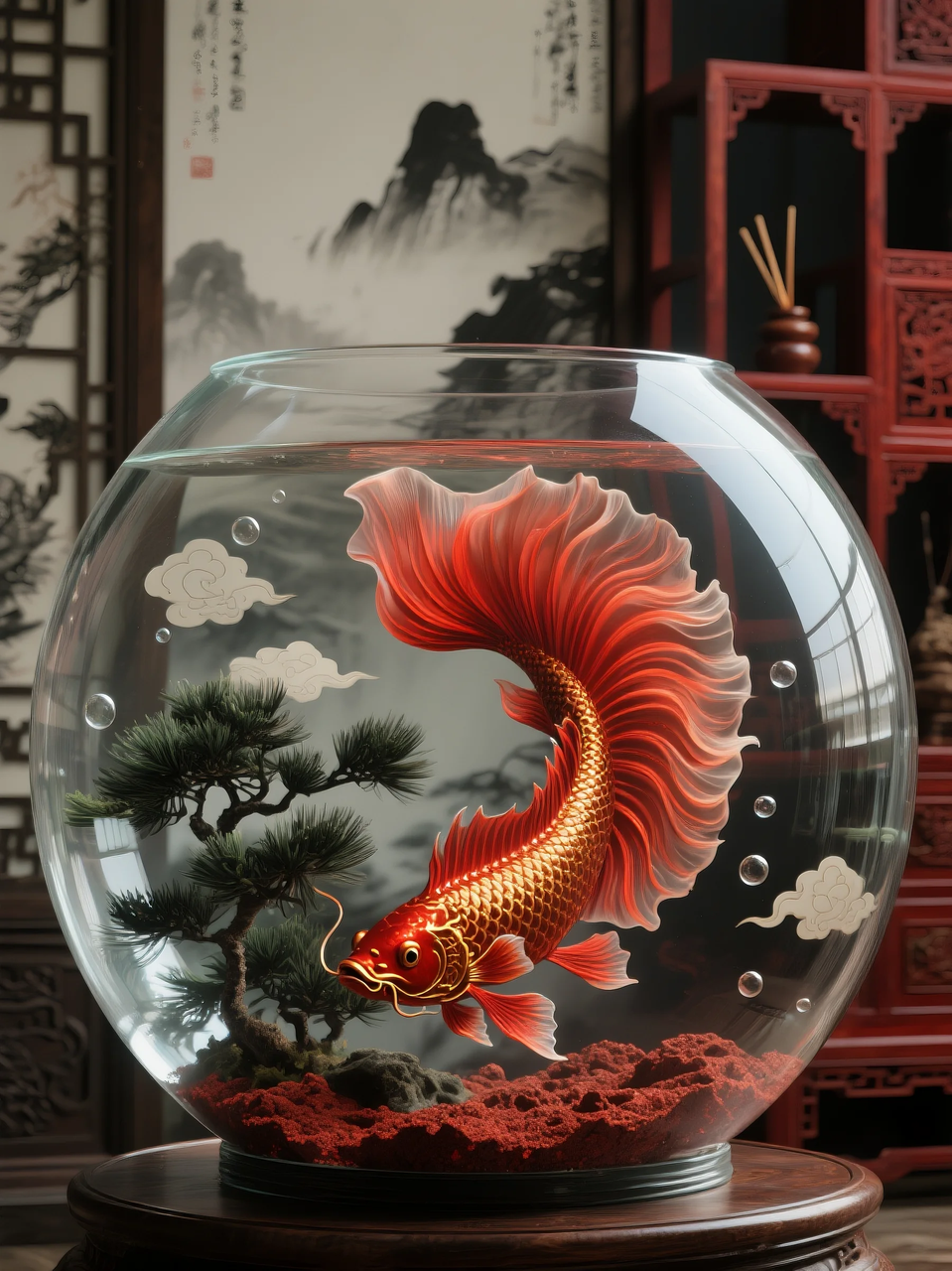 即梦AI 【动物】【鱼】| 这么绚丽的孔雀鱼谁不喜欢!  附提示词。