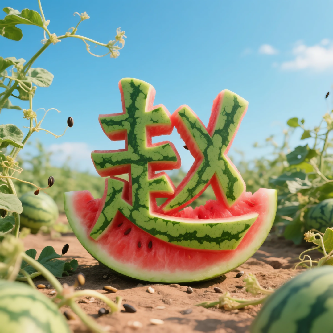 即梦AI 【水果】【西瓜】| 用西瓜制作姓氏，附提示词