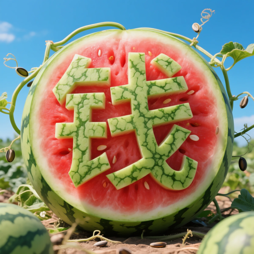 即梦AI 【水果】【西瓜】| 用西瓜制作姓氏，附提示词