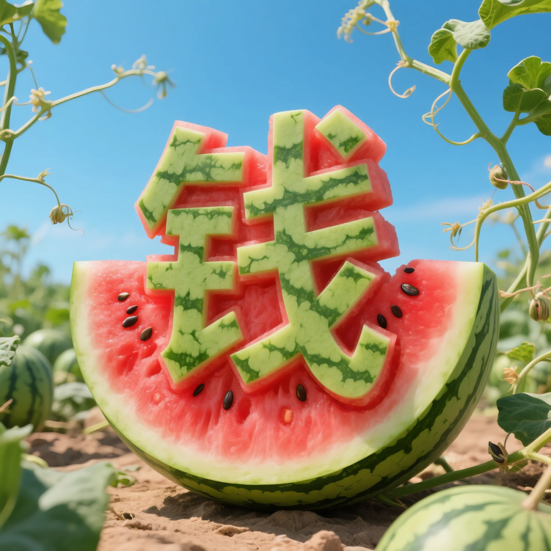 即梦AI 【水果】【西瓜】| 用西瓜制作姓氏，附提示词